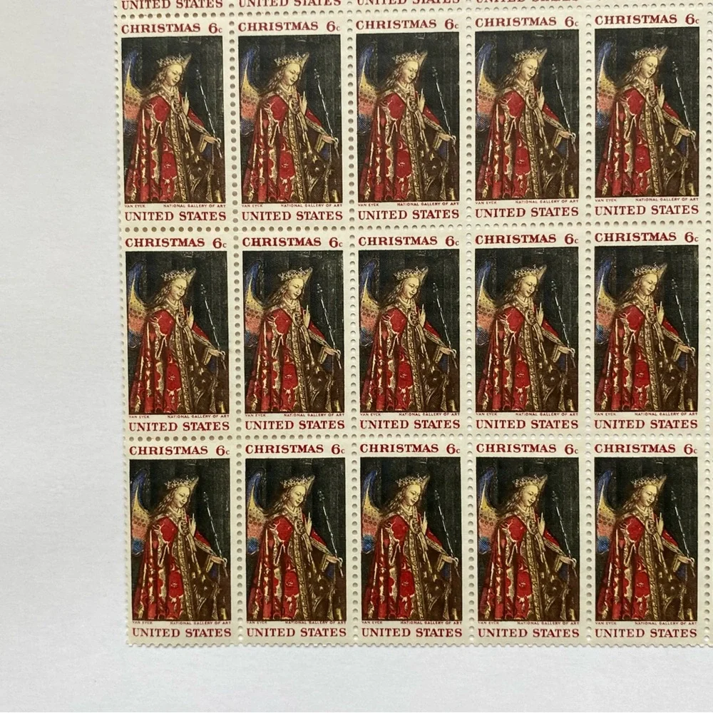 Christmas Stamp 1968 Van Eyck National Gallery of Art 6 Cent Sheet of 50 Mint